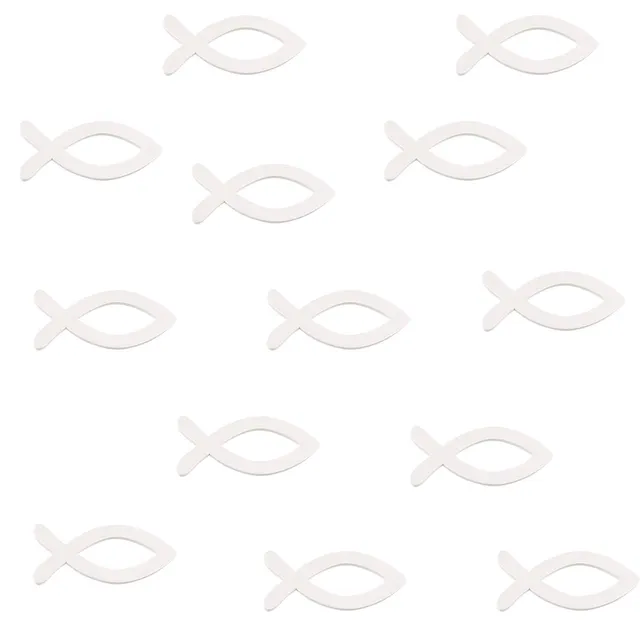 FEPITO Party Decorations poisson bois blanc 3,5 cm 100 pcs