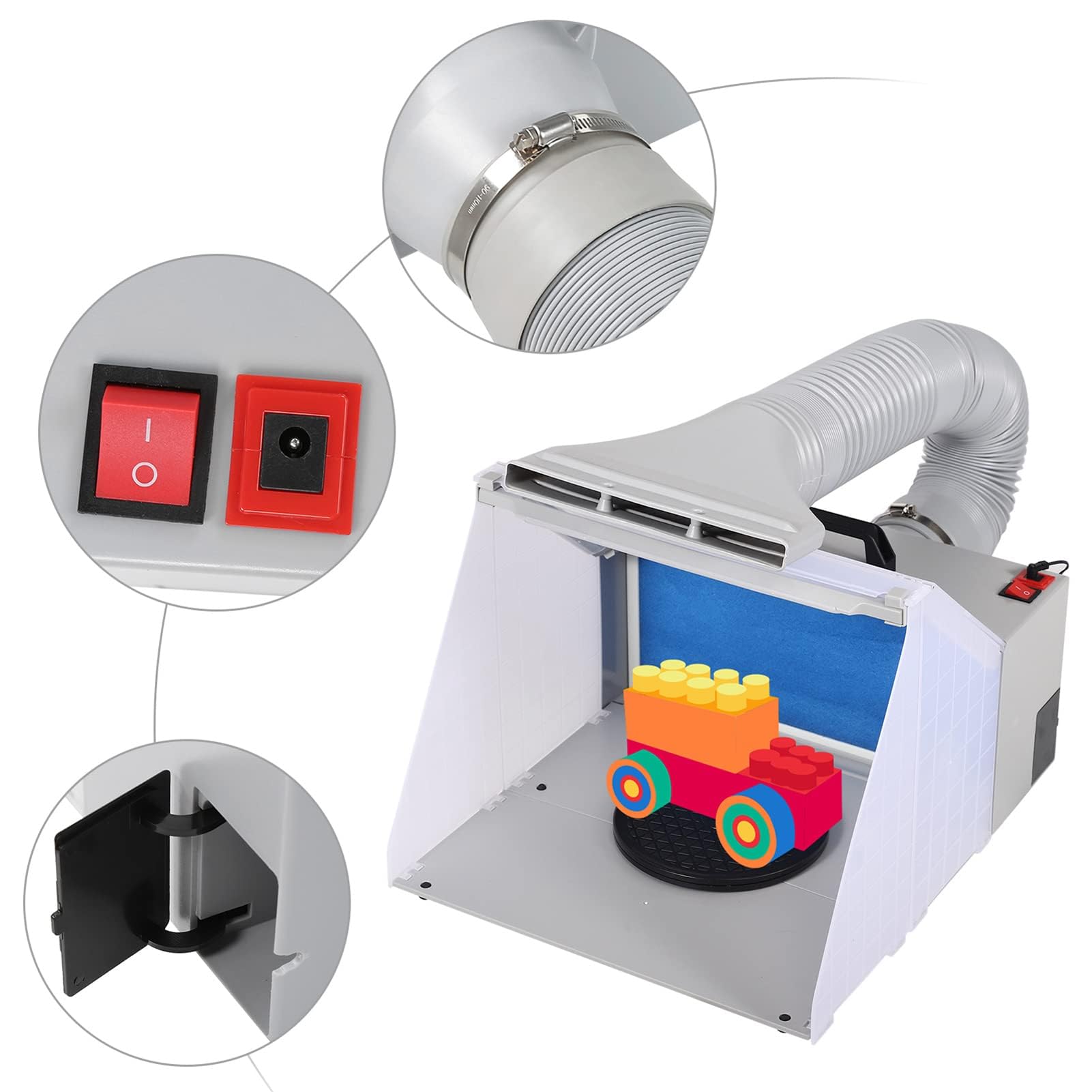 Ejoyous Cabine Aérographe 4 m³/min Cabine Peinture Filtre LED