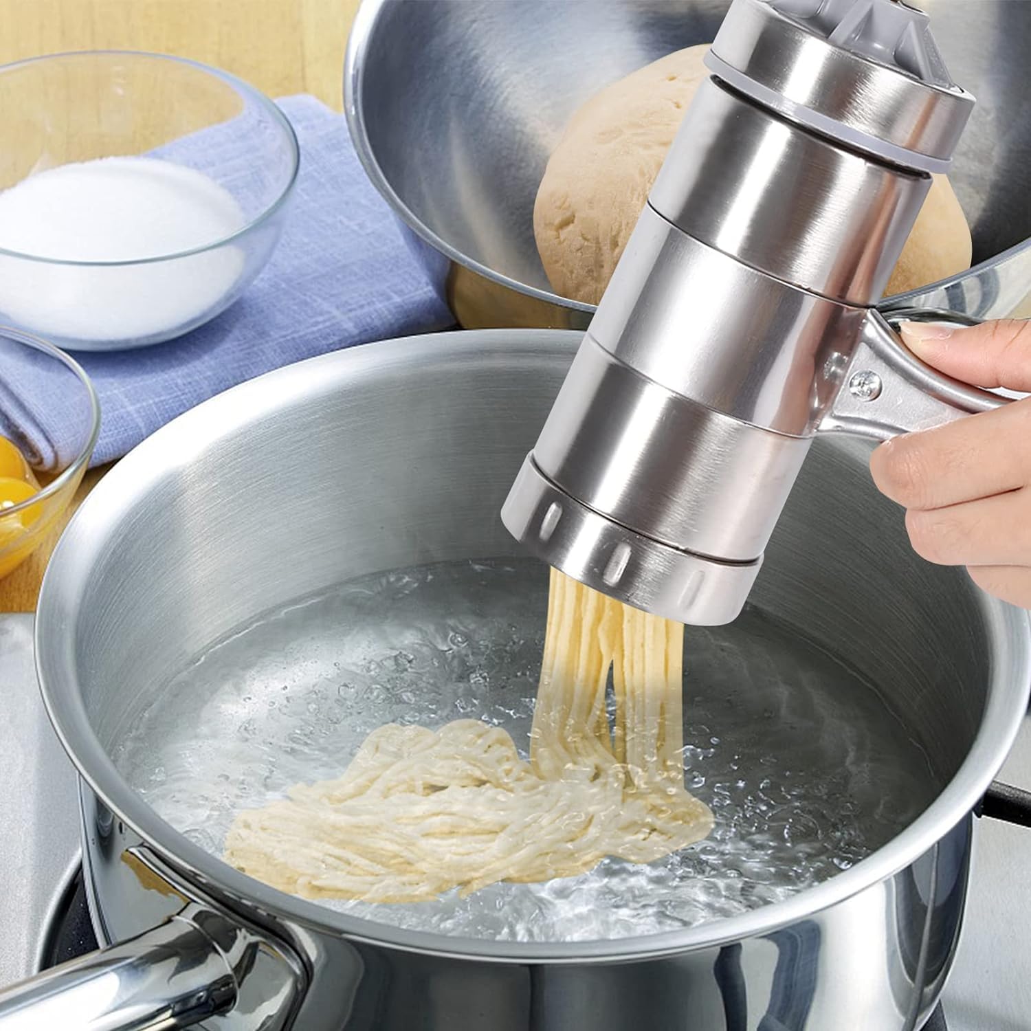 Jadeshay machine à pâtes manuelle inox 5 moules