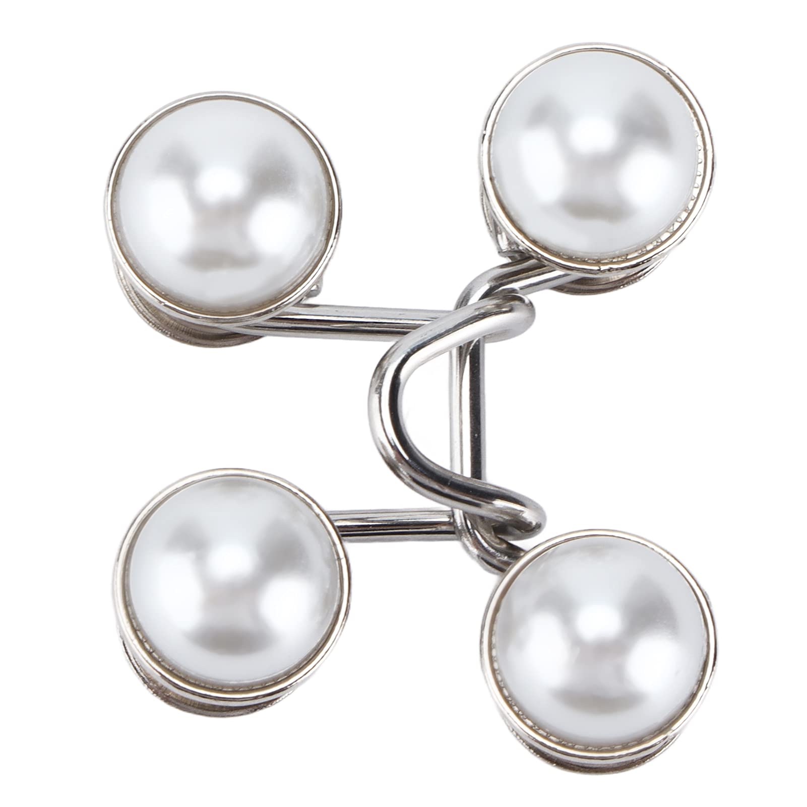 Tissting Boutons Jean Perle Blanche Réglables Lot de 4