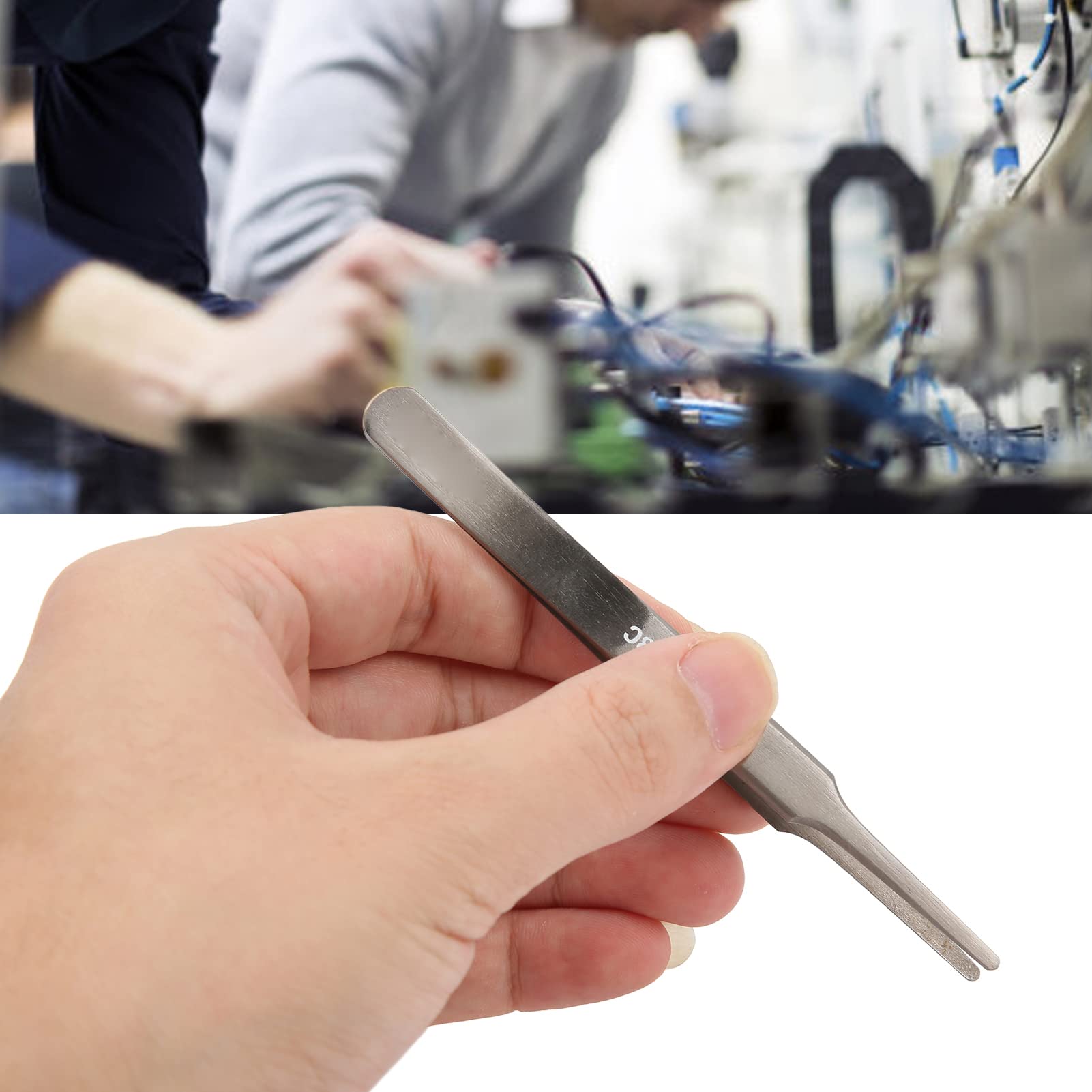 FTVOGUE Pincette inox antimagnétique tête ronde 115 mm