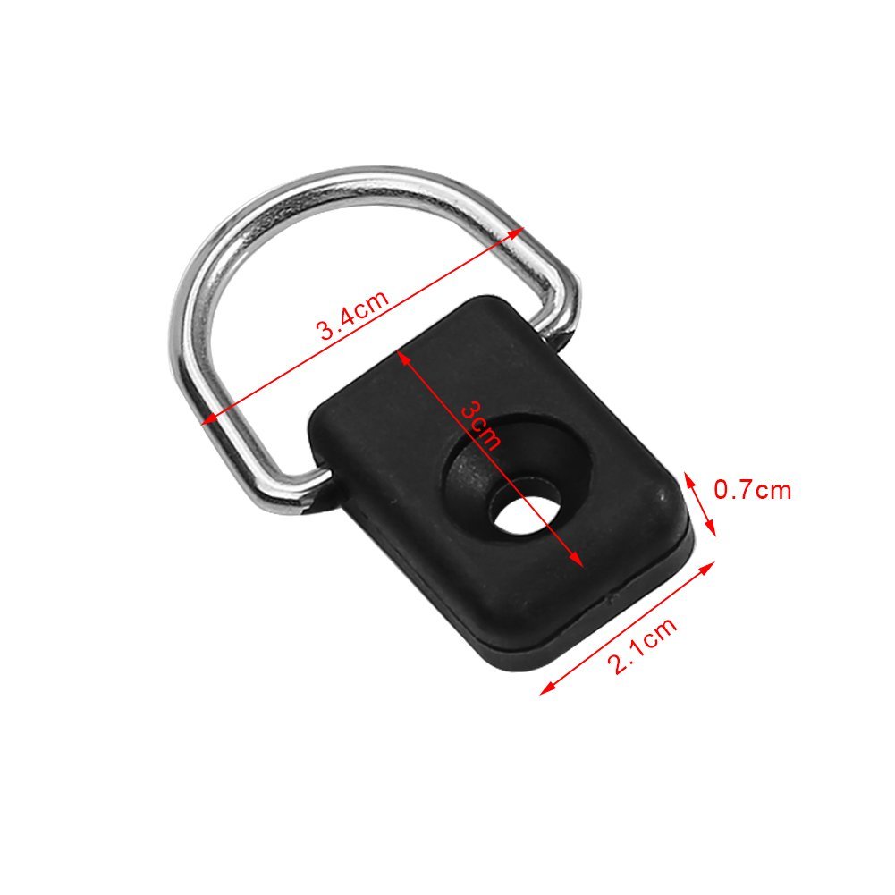Ejoyous Anneau en D Kayak x10 Nylon Inox avec Vis M6