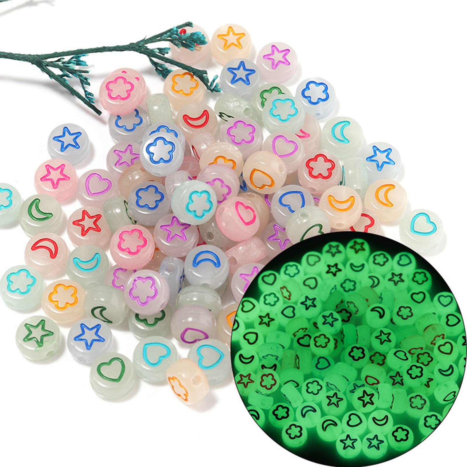 Tissting Perles Lumineuses Acrylique Étoile Lune 600 Pièces