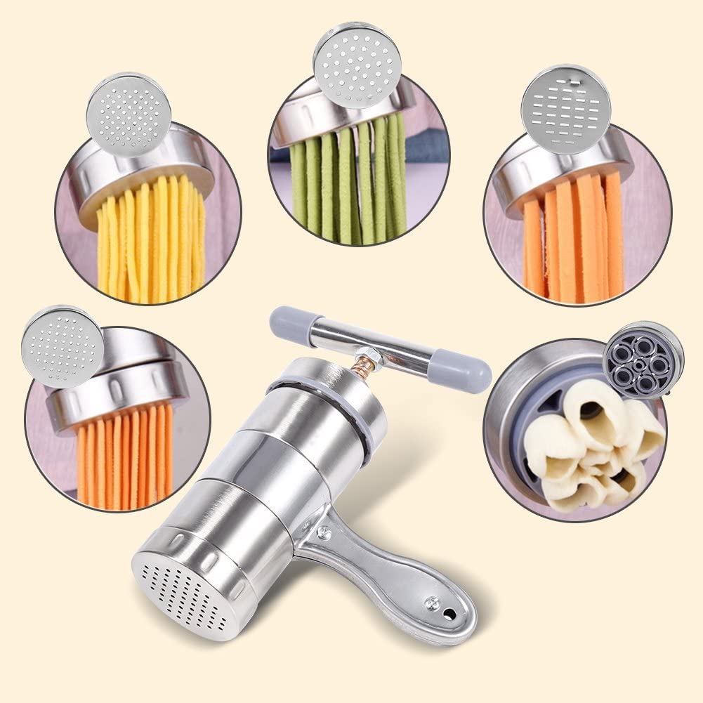 Jadeshay machine à pâtes manuelle inox 5 moules