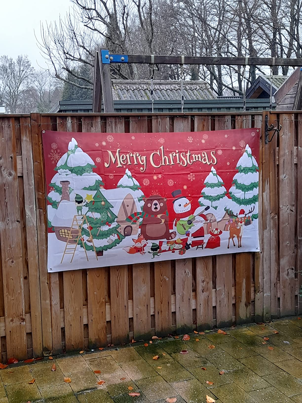 FEPITO Party Decorations bannière Noël 180x105 cm polyester