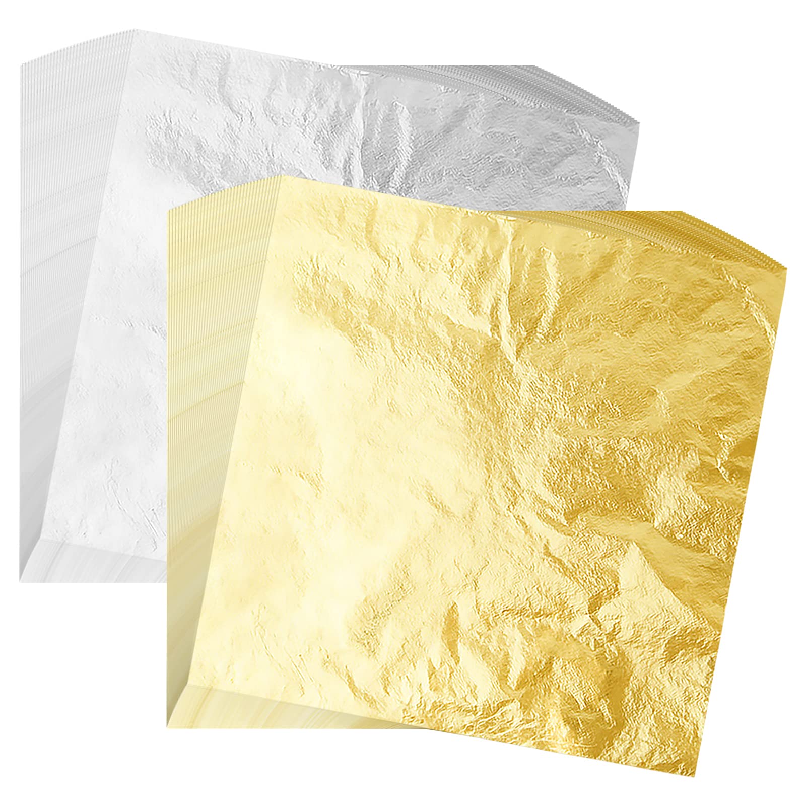 FEPITO 200 feuilles dorure or argent 14x14 cm