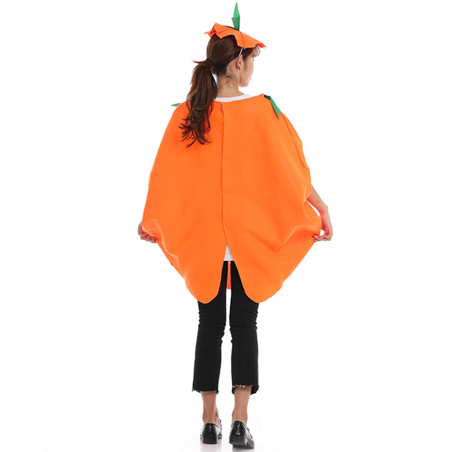 FEPITO Costume Citrouille Halloween Adulte 4 Pièces orange