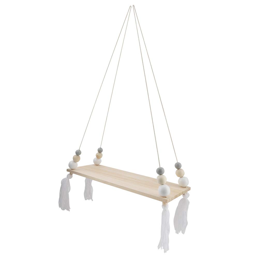 Tissting Étagère Murale Suspendue Gris Blanc Bois 39cm