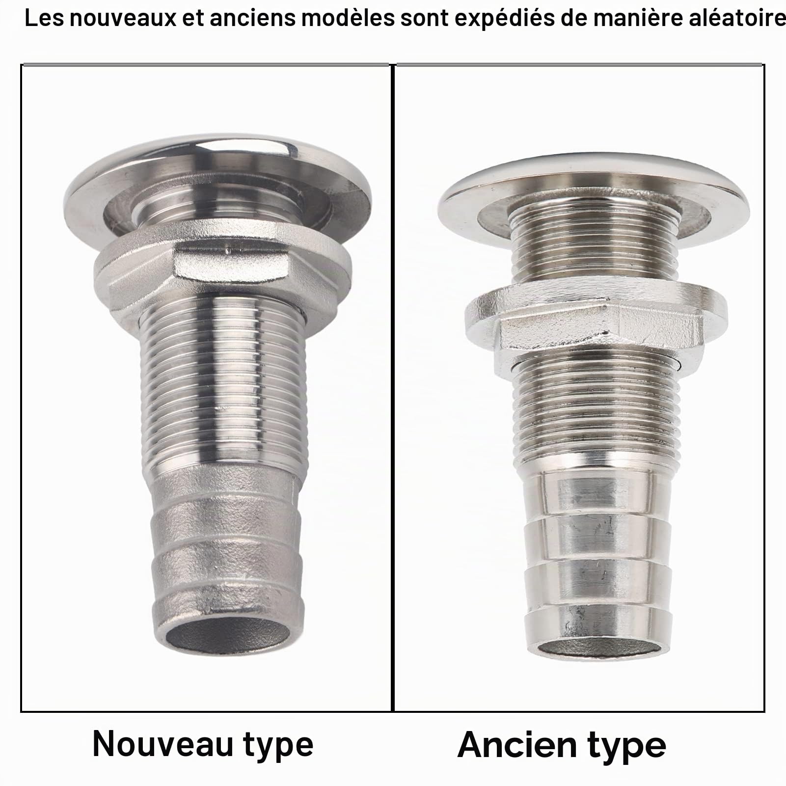 Tissting Passe-coque droit inox 316 3/4 pouce bateau
