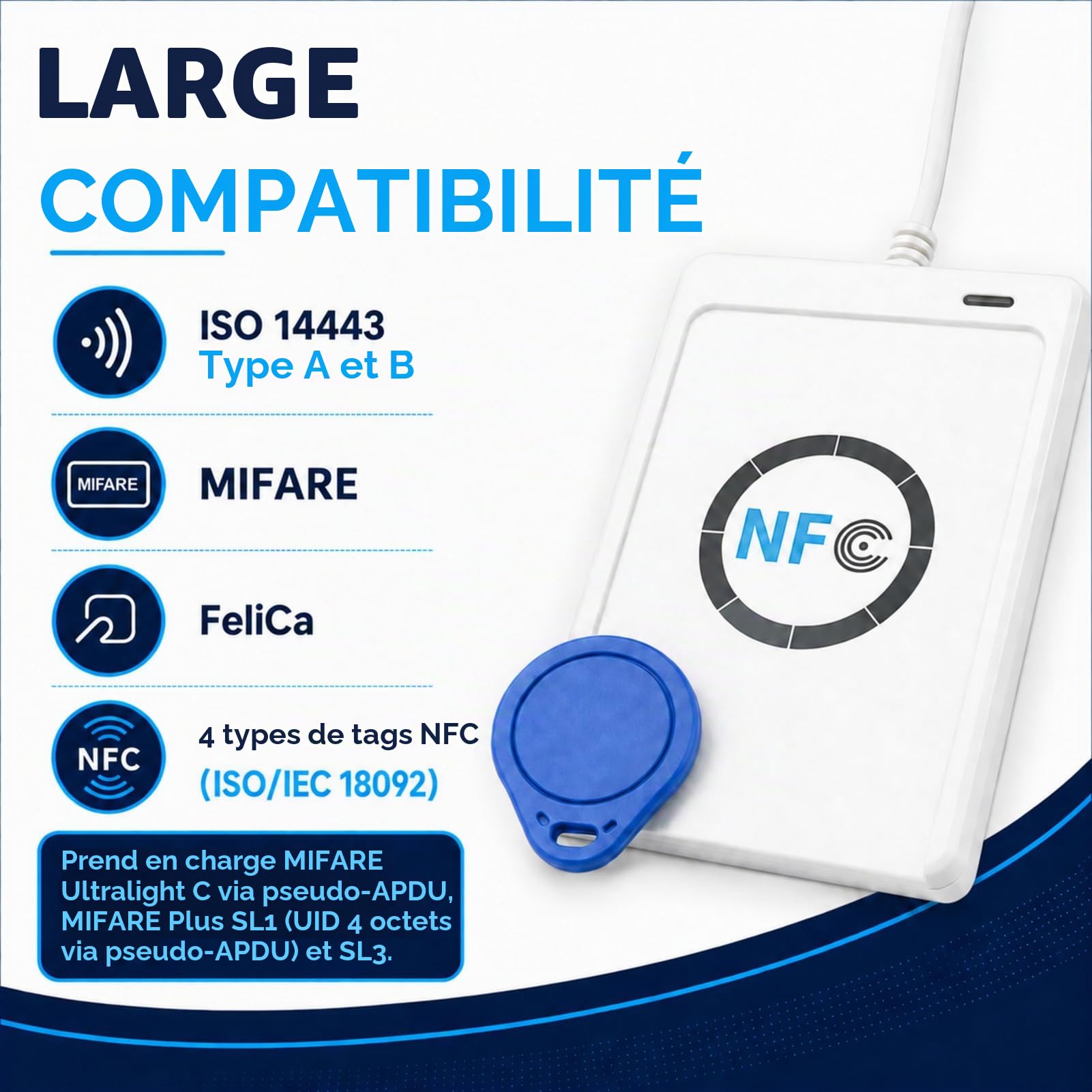 Jadeshay Installation Électrique lecteur NFC ACR122U USB