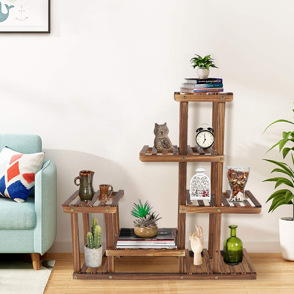 Ejoyous Garden étagère fleurs bois pin 72x72 cm