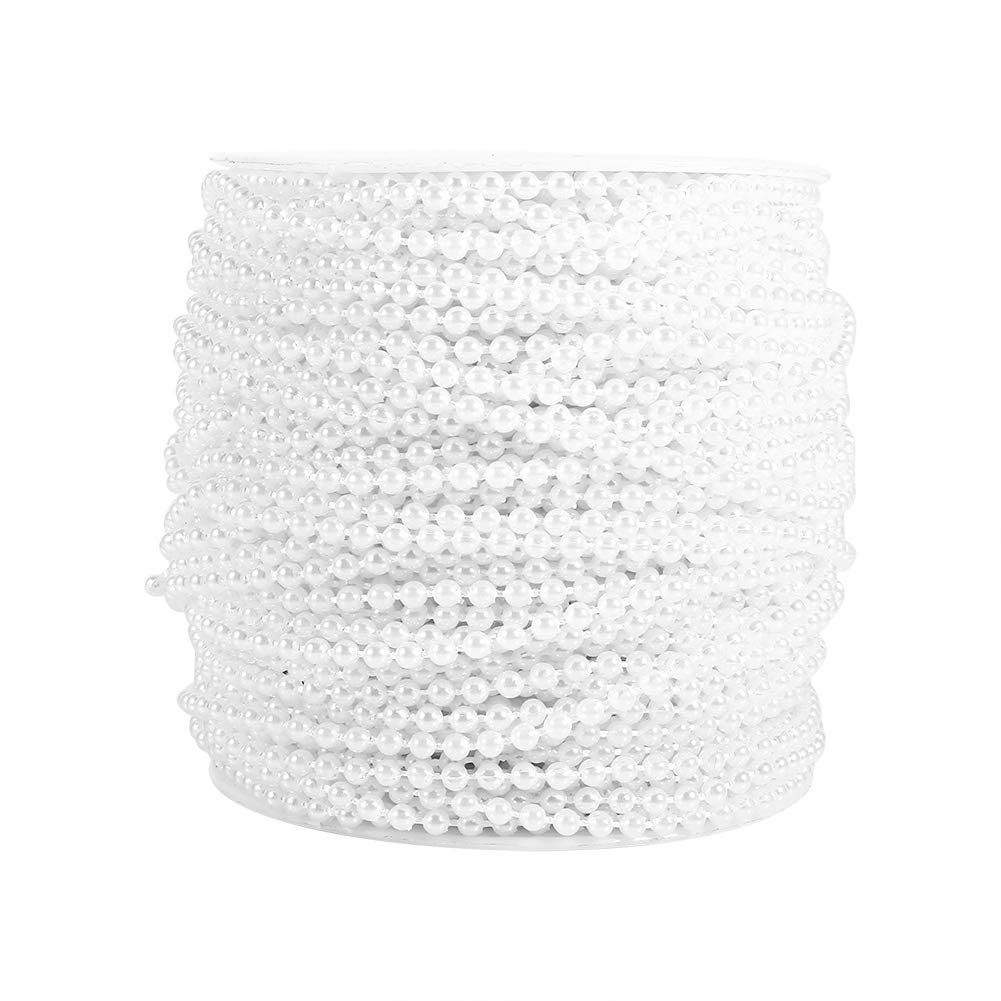 Ejoyous Guirlande Perles 50 m 3 mm Blanc