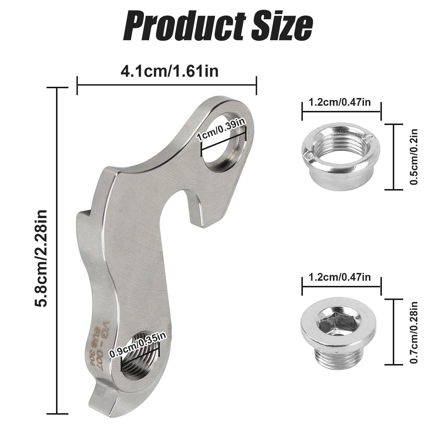 Tissting Crochet Patte Dérailleur Arrière Vélo Inox + Vis