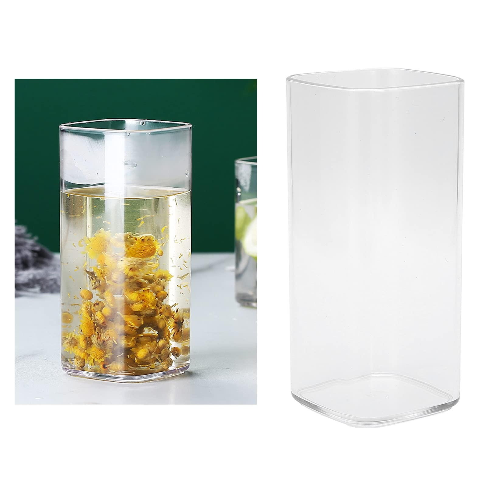 Tissting Tasse à eau acrylique 250 ml blanc carré