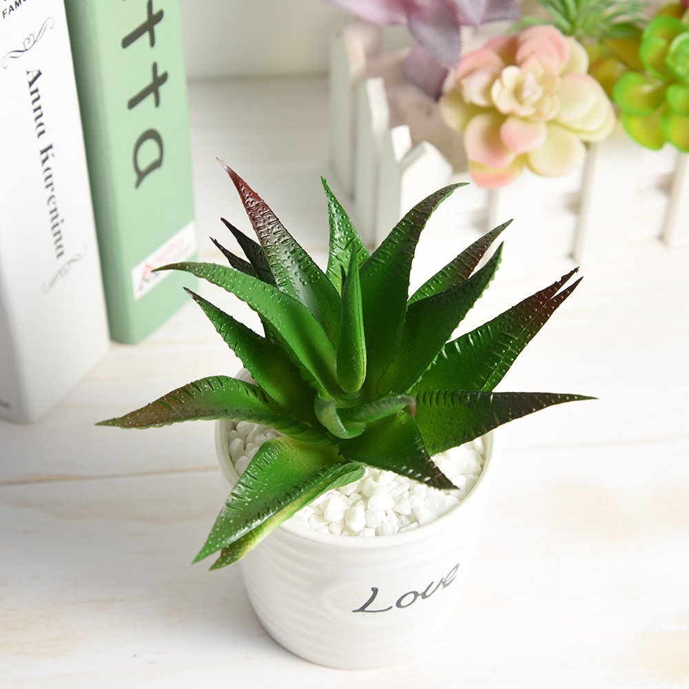 FEPITO Plantes Succulentes Artificielles 20 Pièces Vert Rouge