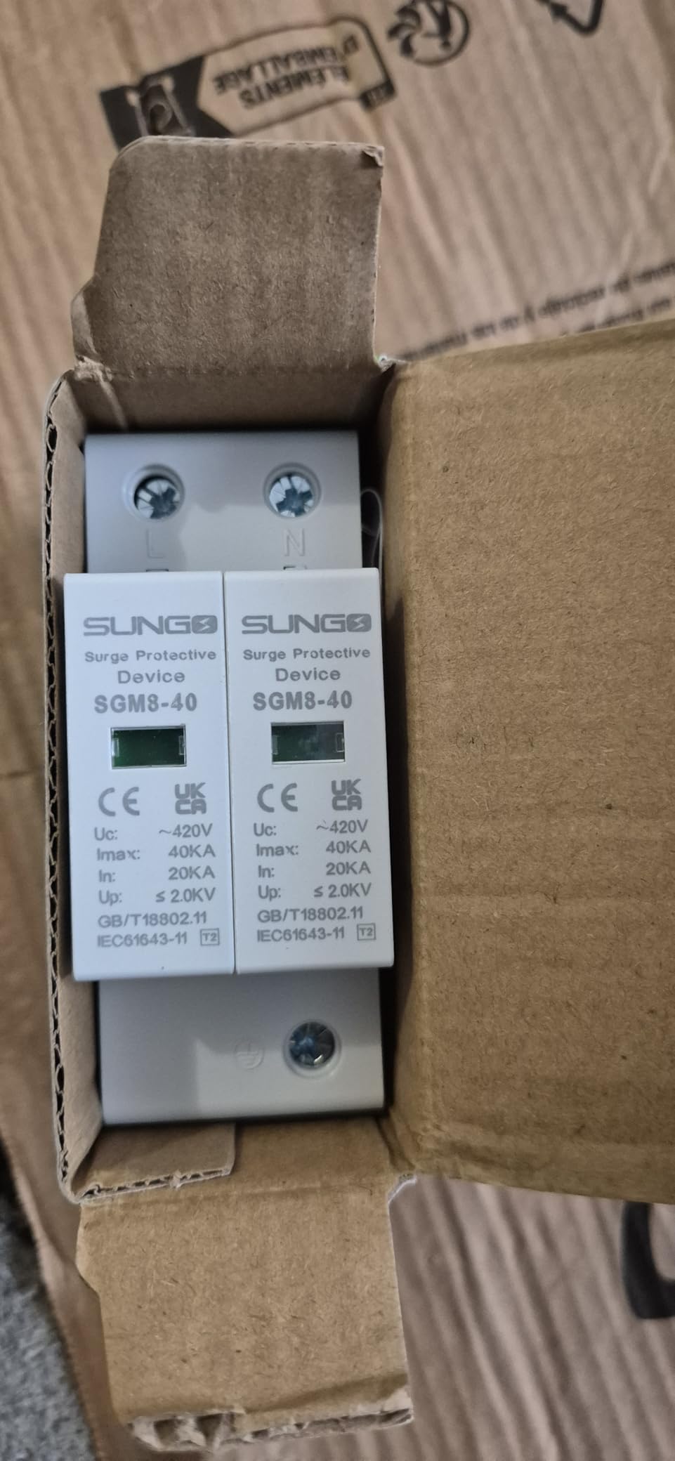Jadeshay Parafoudre 2P 40kA 220V Rail DIN Maison