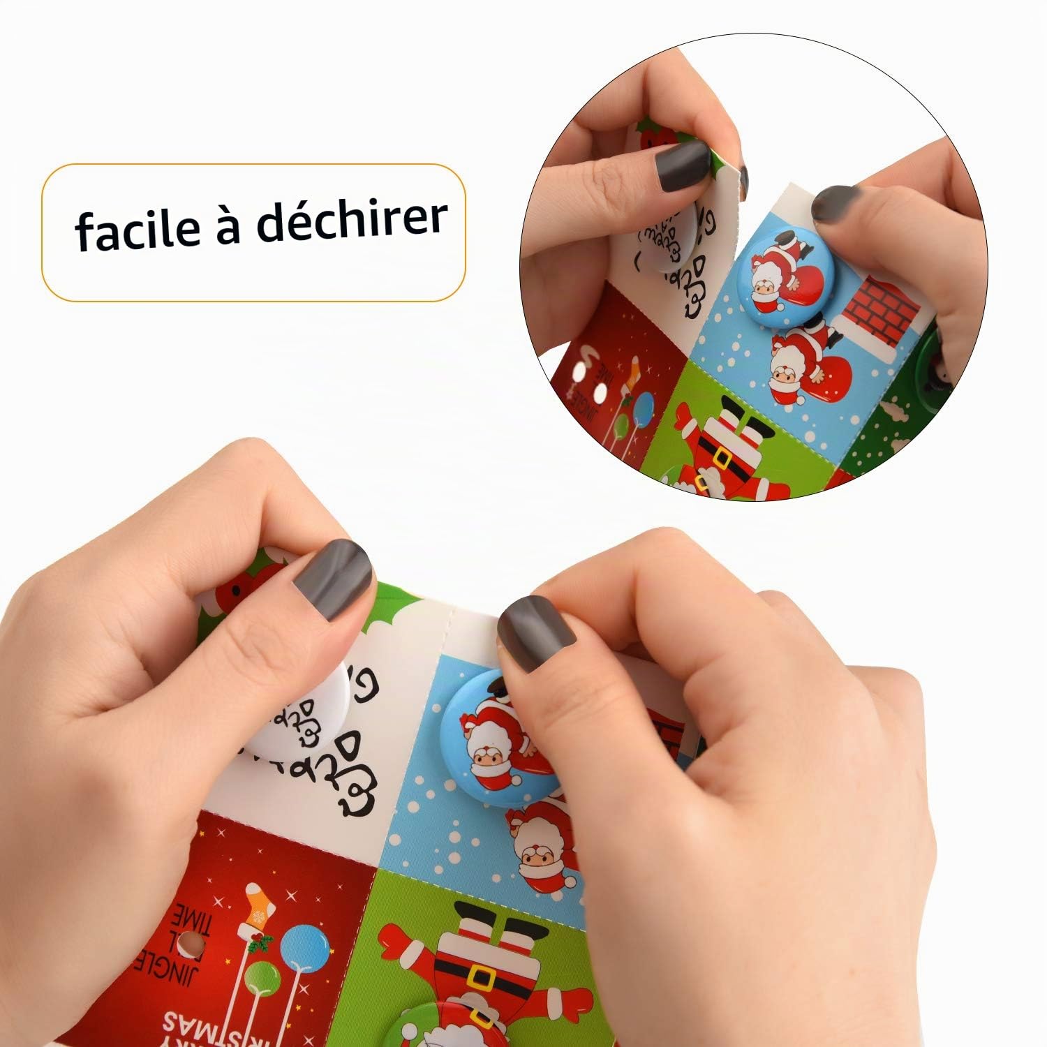 FEPITO Joyeux Noël Badges Boutons + Cartes Lot 36