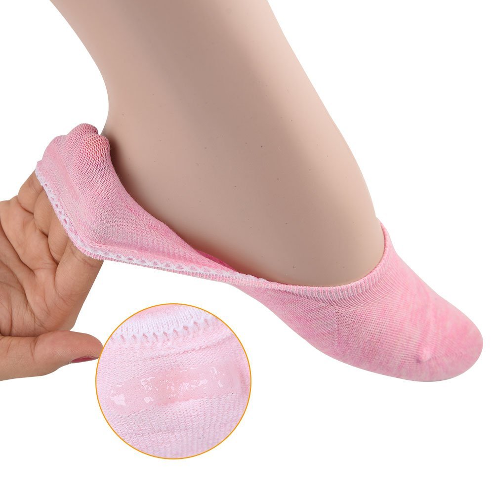 FEPITO chaussettes invisibles coton noir femme 6 paires