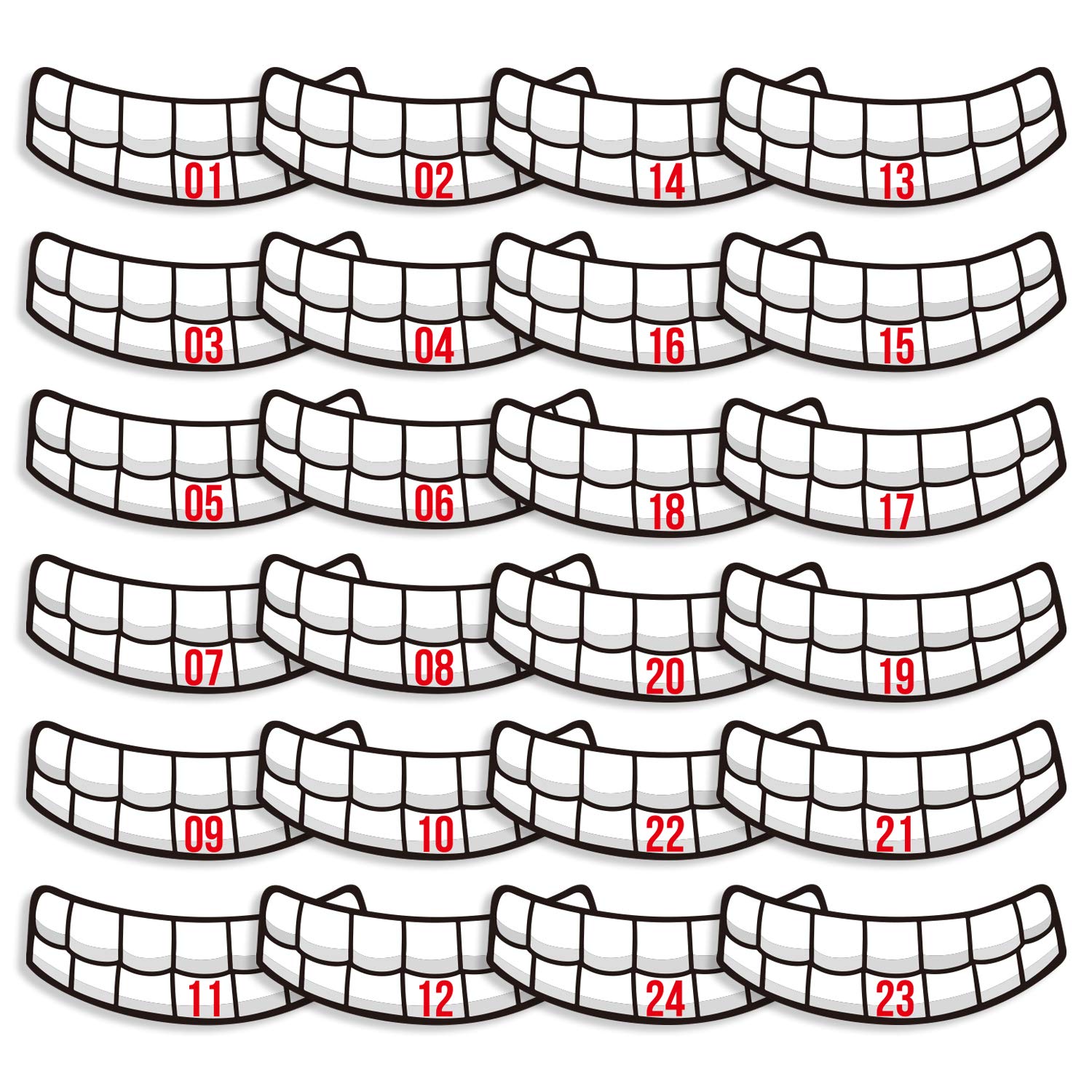 FEPITO Party Games jeu halloween épingle dents crâne 24 pcs