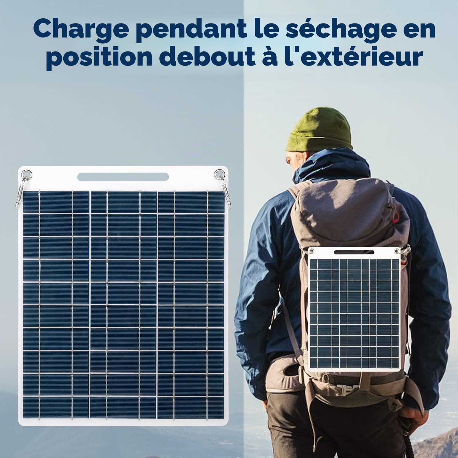 Jadeshay Panneau Solaire 30W 5V Double USB Portable