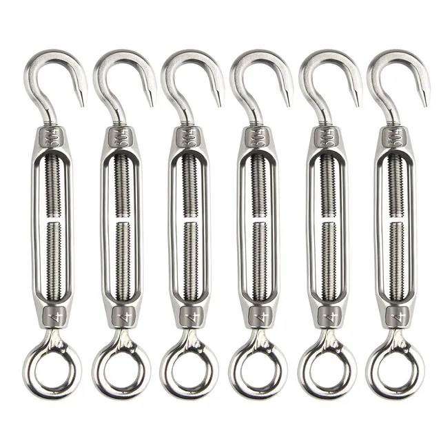 Fepito M4 Tendeur Fil Inox Crochet Oeillet Lot de 6