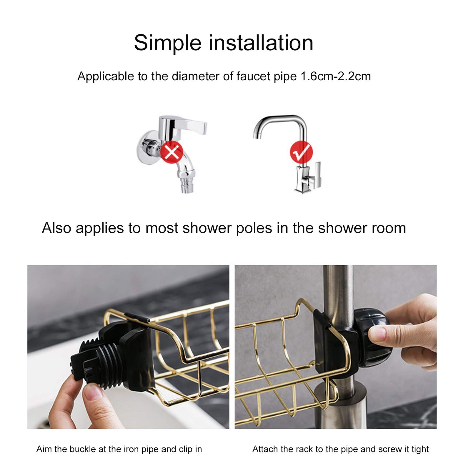Tissting Porte-Éponge Robinet Panier Évier Inox