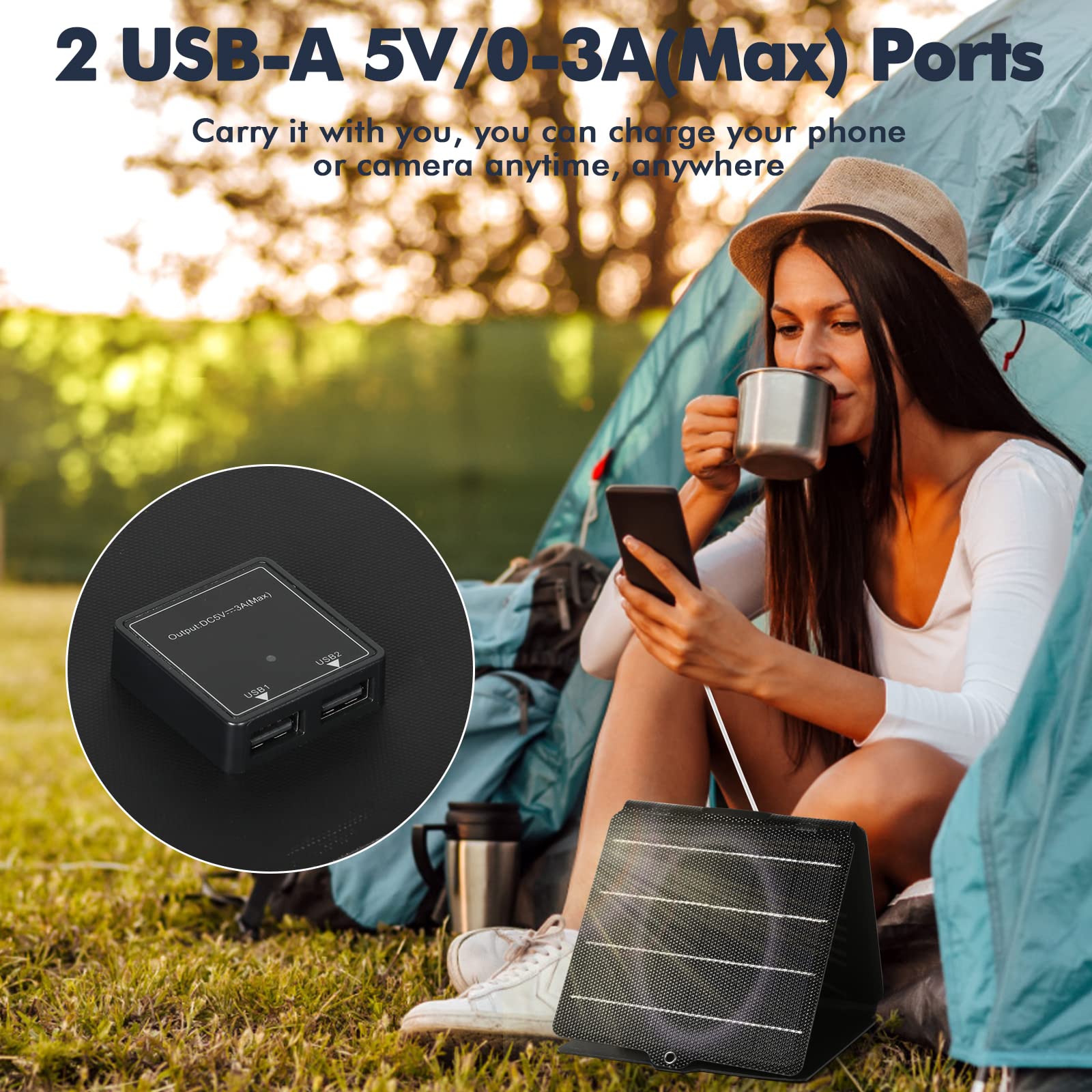 Jadeshay Solaire 20W panneau portable pliable USB