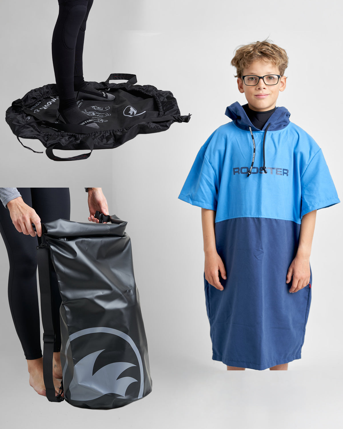 Rooster Changing Kit bundle junior poncho + sac 60 L