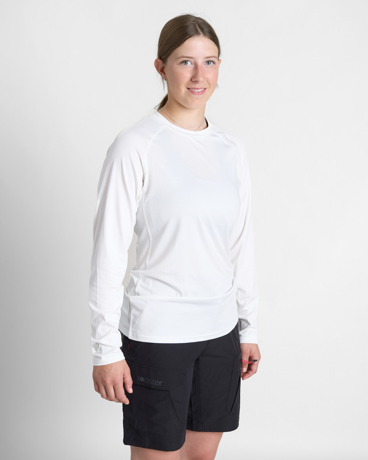 Rooster Tech Tops Long Sleeve Tech Tee t-shirt manches longues blanc UPF 50+