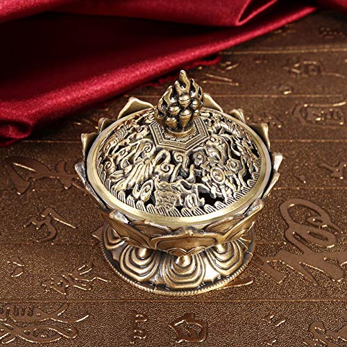 Jadeshay Articles Ménagers brûleur encens lotus bronze