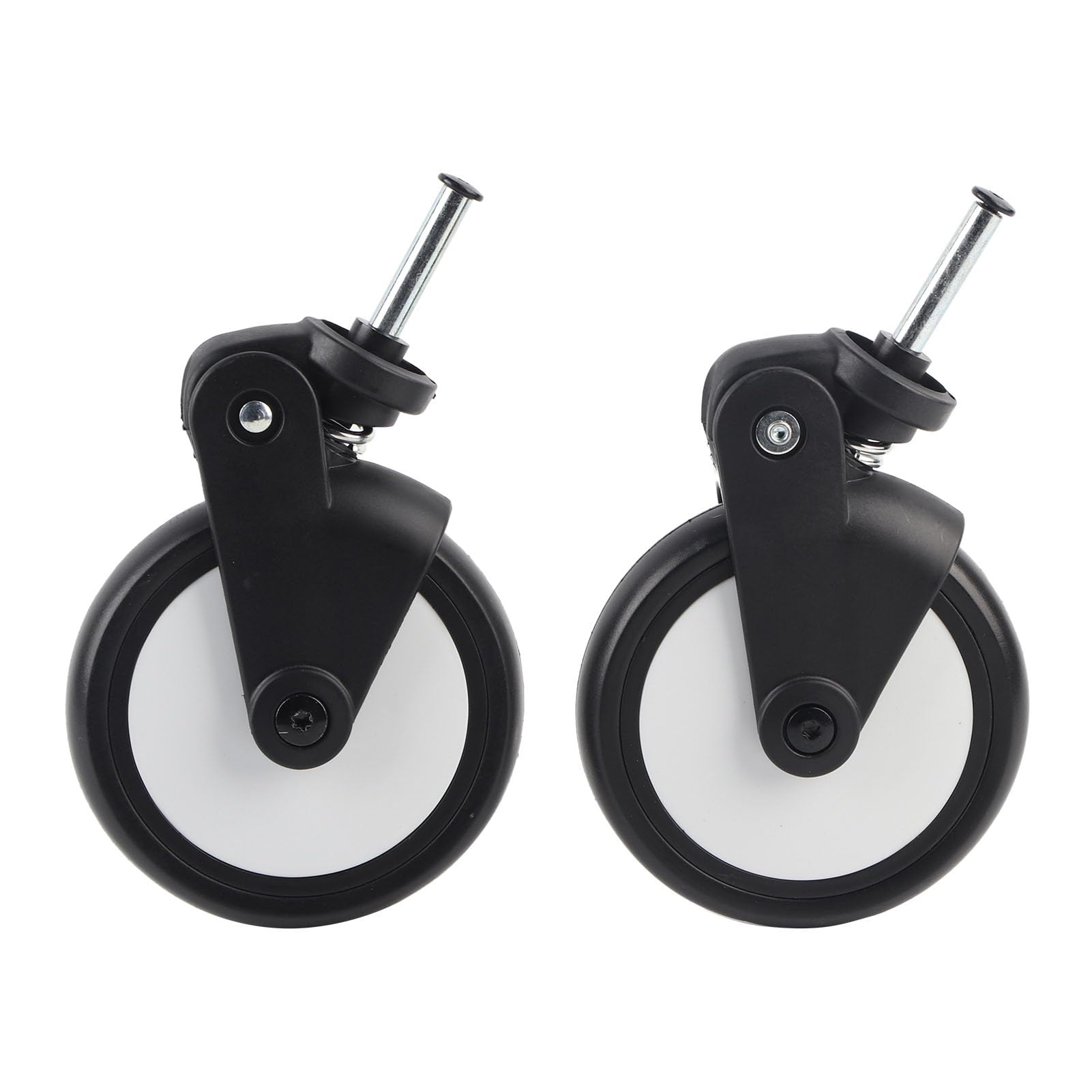 FTVOGUE Roues Avant Poussette Caoutchouc Noires 13cm paire