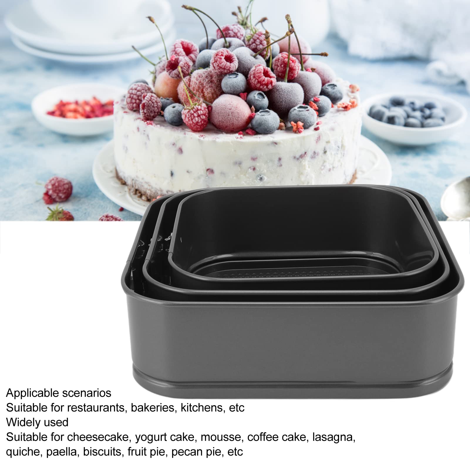 Tissting 3 Moules Gâteau Charnière 20/22/24cm Antiadhésif