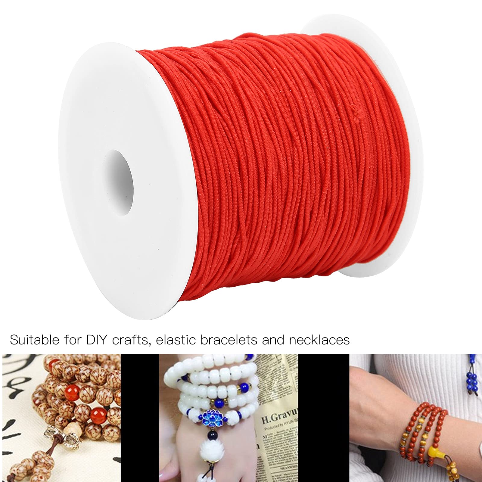 Tissting Fil élastique rouge 1mm 100m bracelets bijoux