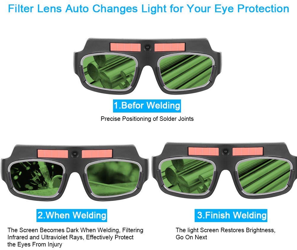 Ejoyous Lunettes soudure auto-obscurcissantes solaires teinte 11