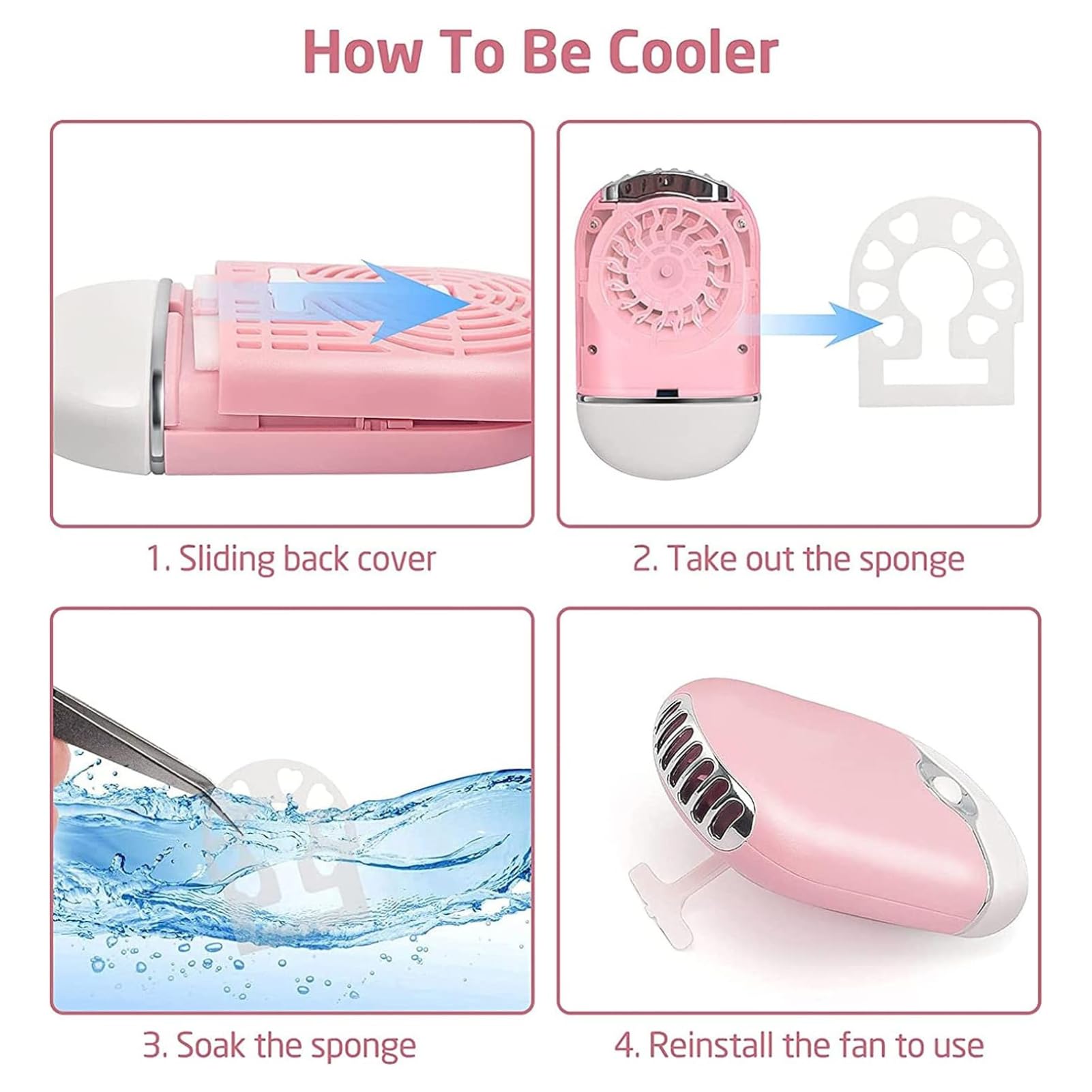 Jadeshay Articles Ménagers mini ventilateur cils USB rose ABS