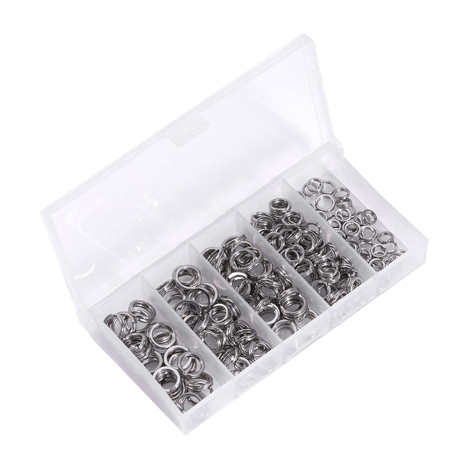 Ejoyous anneaux brisés pêche inox 200 pcs 5 tailles
