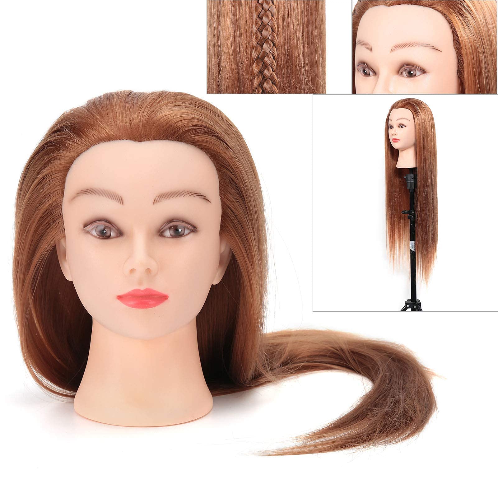 Ejoyous Health Beauty Tête à Coiffer Brune 66 cm Sans Noeuds