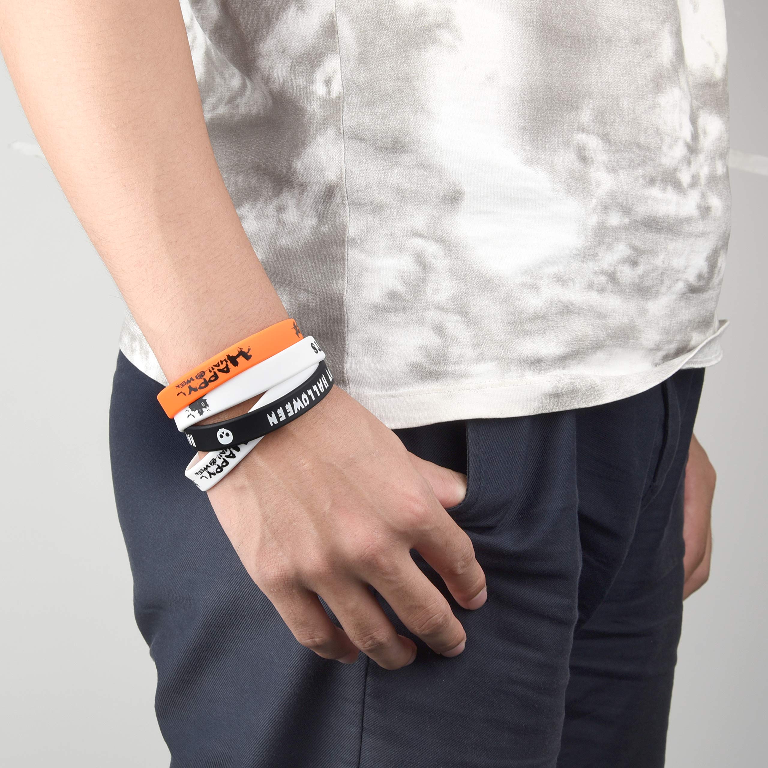FEPITO Party Decorations bracelet Halloween silicone 35 pièces