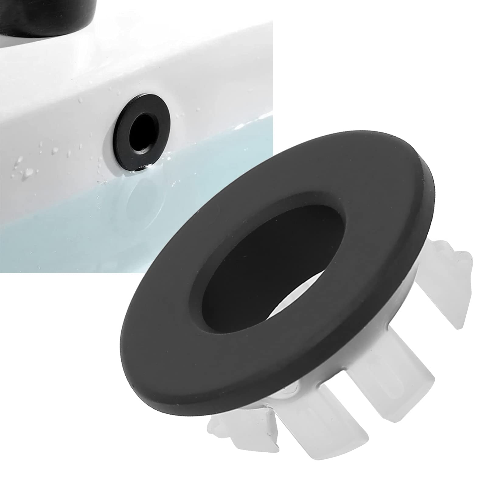 Tissting Anneau Trop-Plein Évier 3,5cm Laiton Noir
