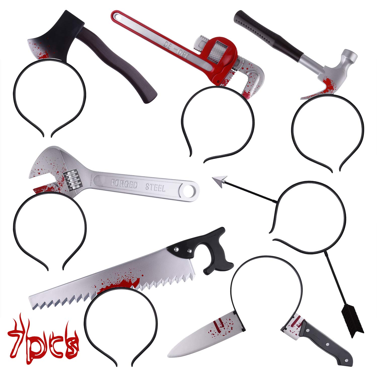 FEPITO Bandeaux Halloween Horreur Zombie Lot 7 Plastique