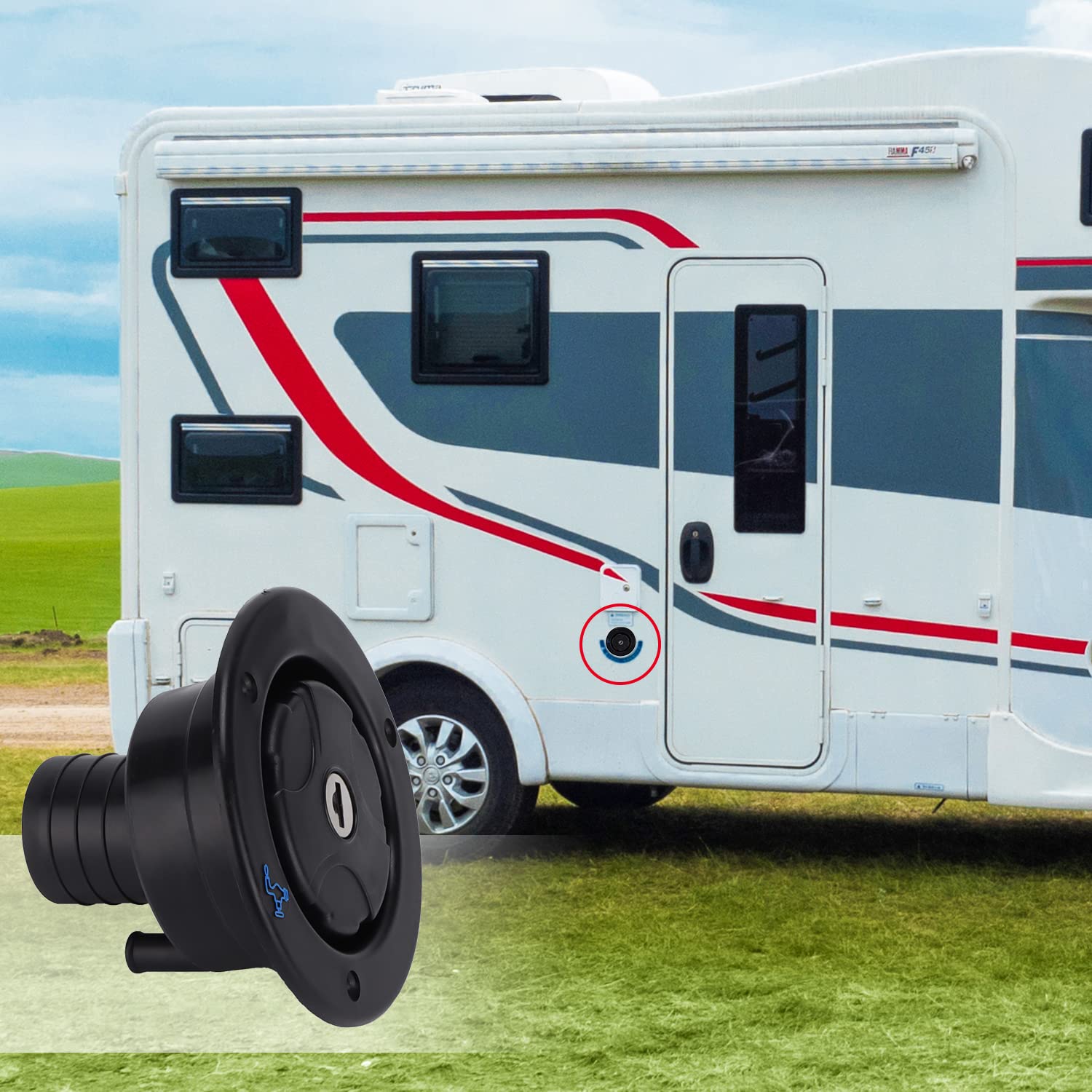 Tissting Bouchon eau camping-car noir 110 mm