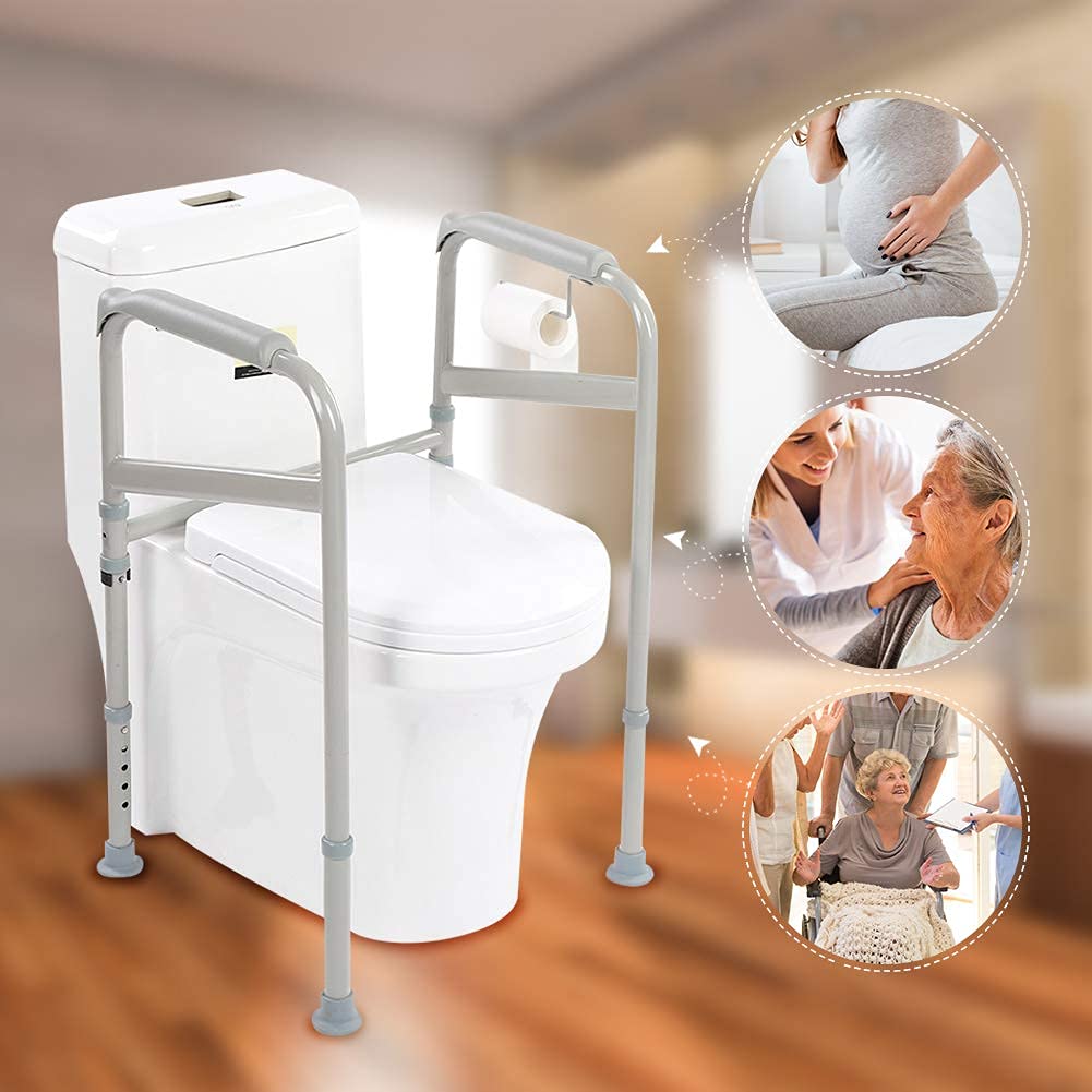 Ejoyous Health & Beauty cadre sécurité WC réglable acier