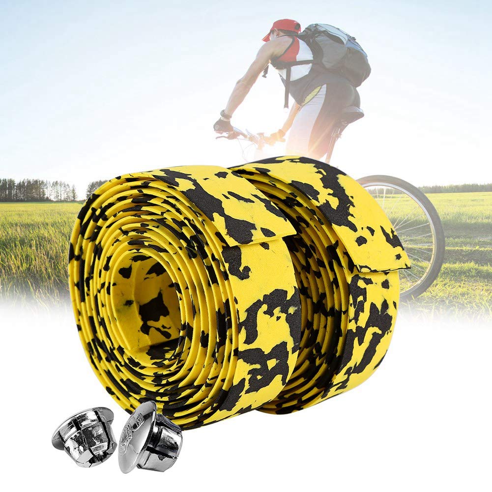 Ejoyous Sports & Equipment ruban guidon vélo noir jaune 2 pièces