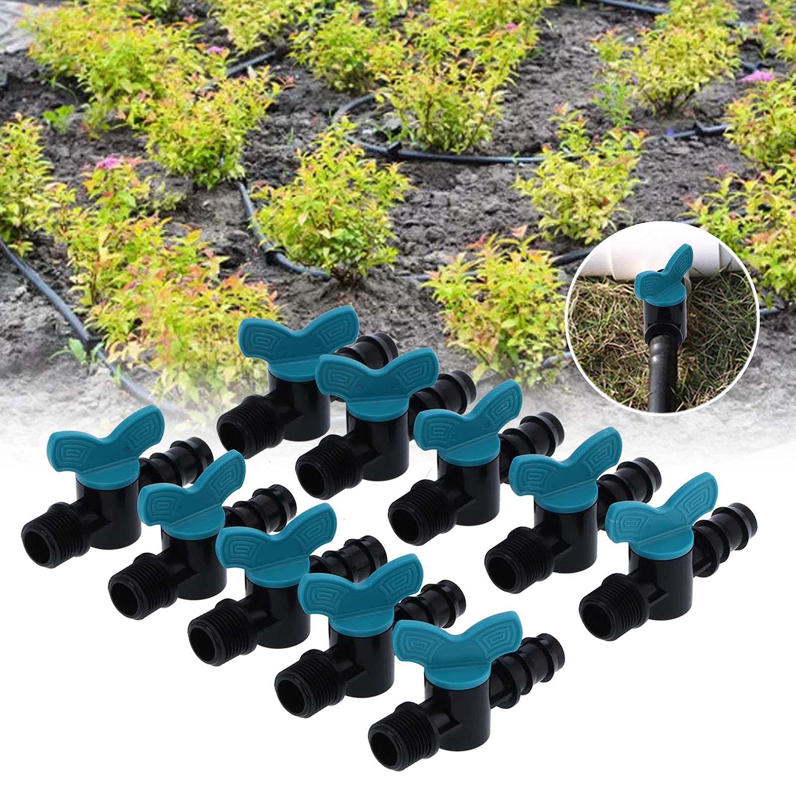 Tissting Gardening Tools vanne irrigation 1/2 pouce lot 50