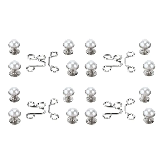 Tissting Boutons Jean Perle Blanche Réglables Lot de 4