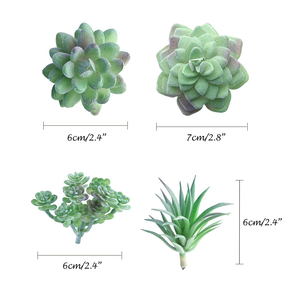 FEPITO Plantes succulentes artificielles vertes x15 mini