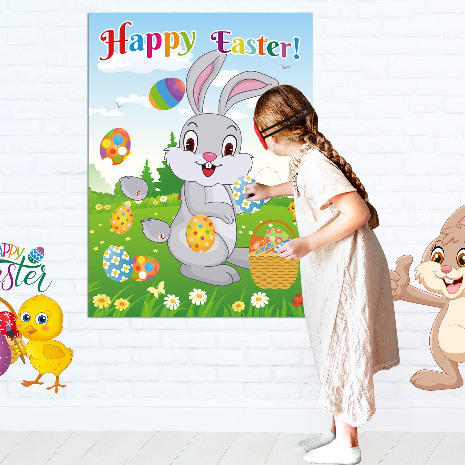 FEPITO Party Games jeu Pâques épingle lapin 49 pièces