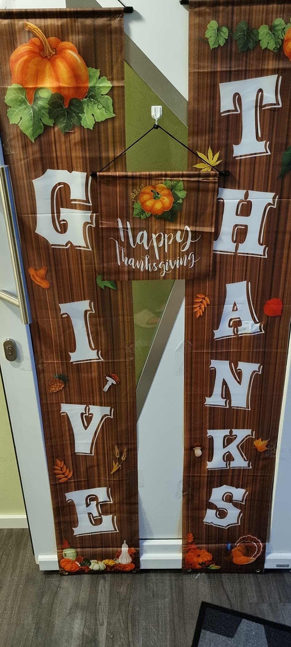FEPITO Party Decorations bannière Thanksgiving 3 pcs polyester