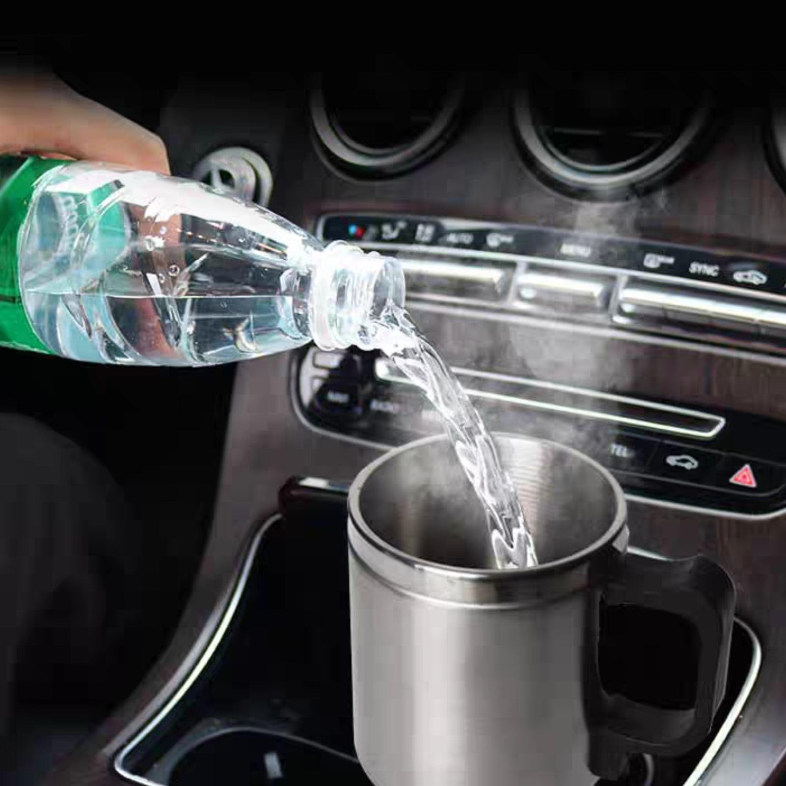 Jadeshay Articles Ménagers bouilloire voiture 12V 65°C 750 ml inox