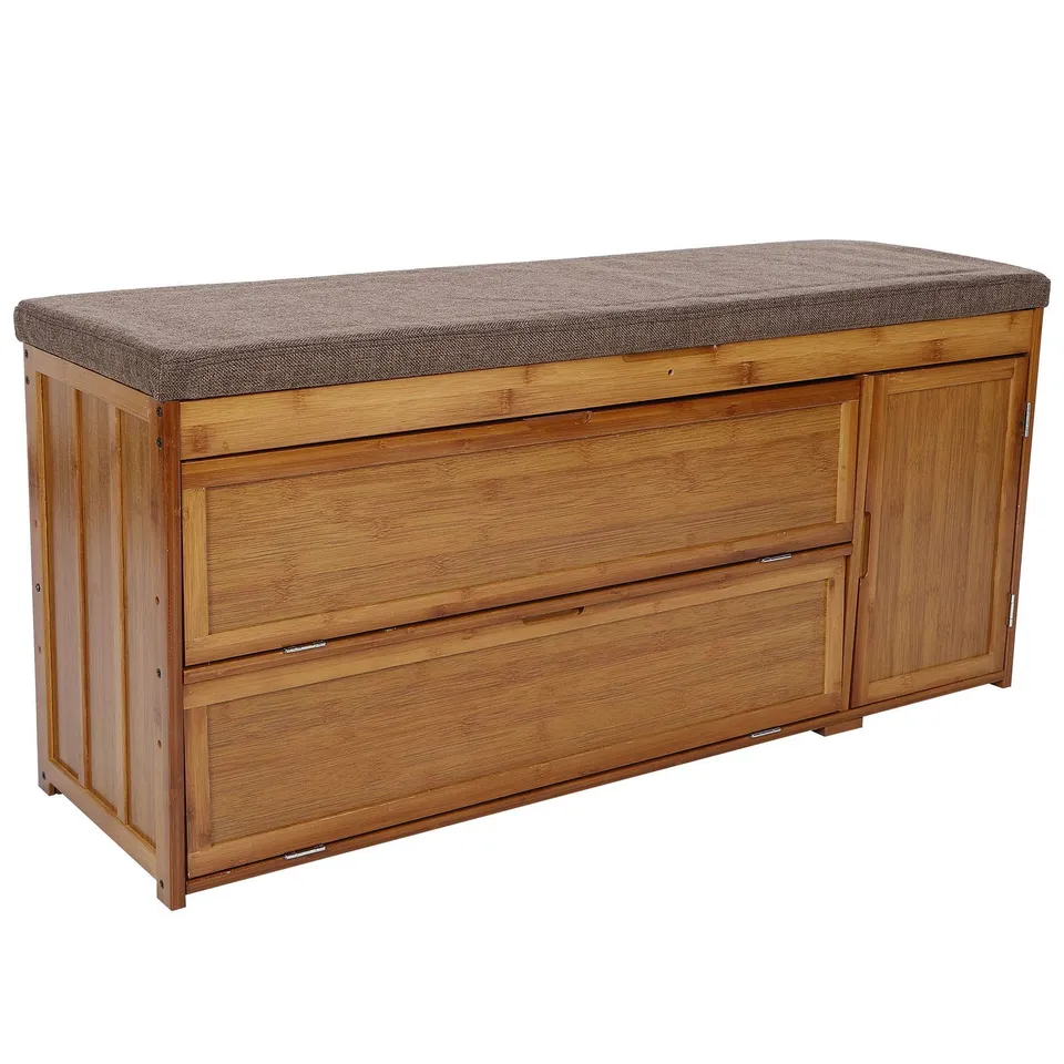 Ejoyous Living Room banc à chaussures bambou 100 cm rembourré